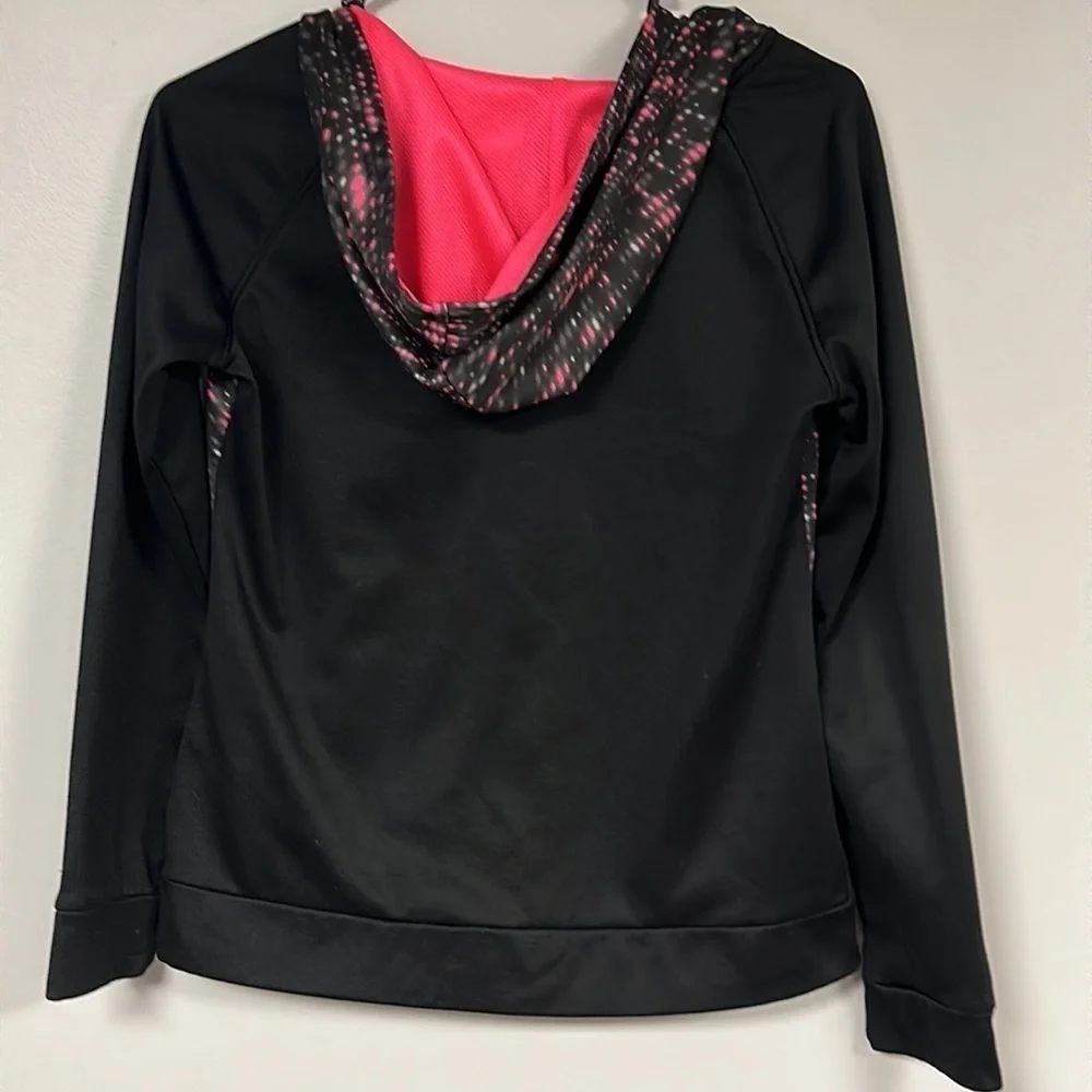 CHAMPION TEEN HOODED FULL ZIP JACKET LIGHTWEIGHT, BLACK & PINK, X L(14-16)